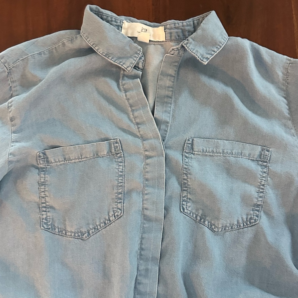 Thread & Supply light blue chambray button up